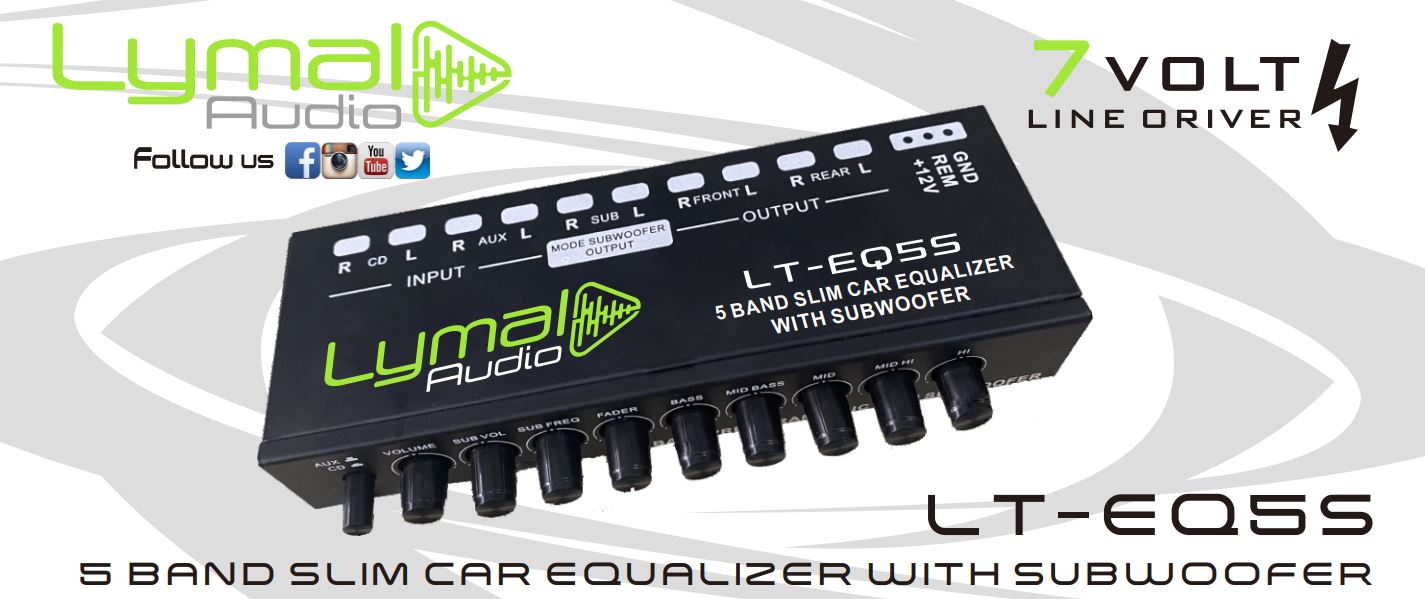 LT-EQ5S 5 Band 9 Volt Car Audio Graphic Equalizer