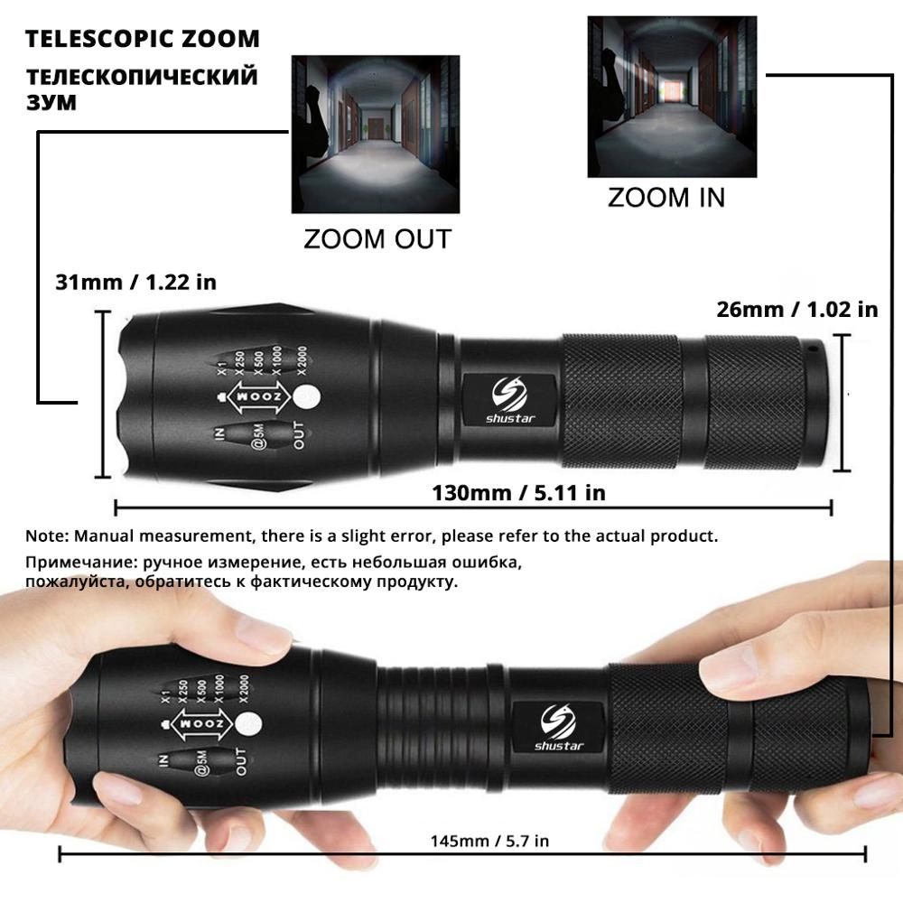 Led flashlight Ultra Bright torch T6/L2/V6 Camping