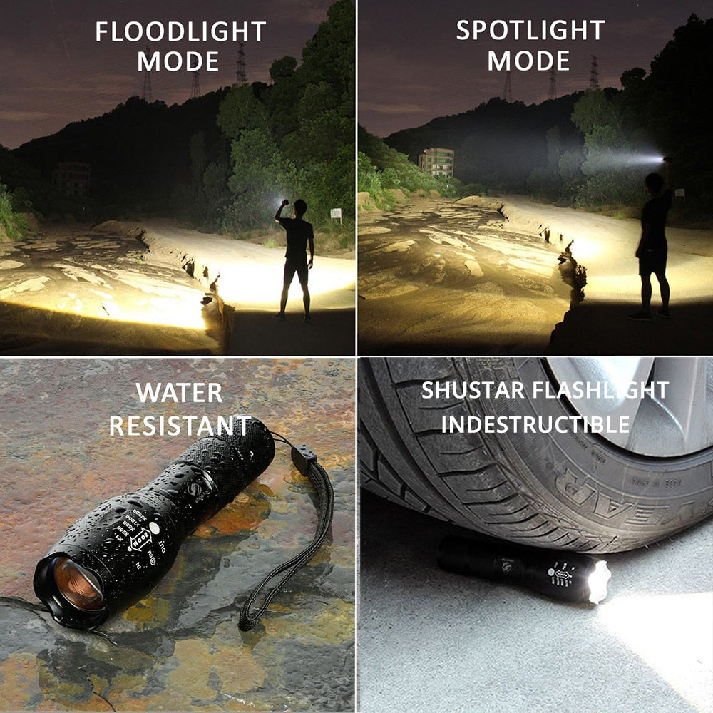 Led flashlight Ultra Bright torch T6/L2/V6 Camping