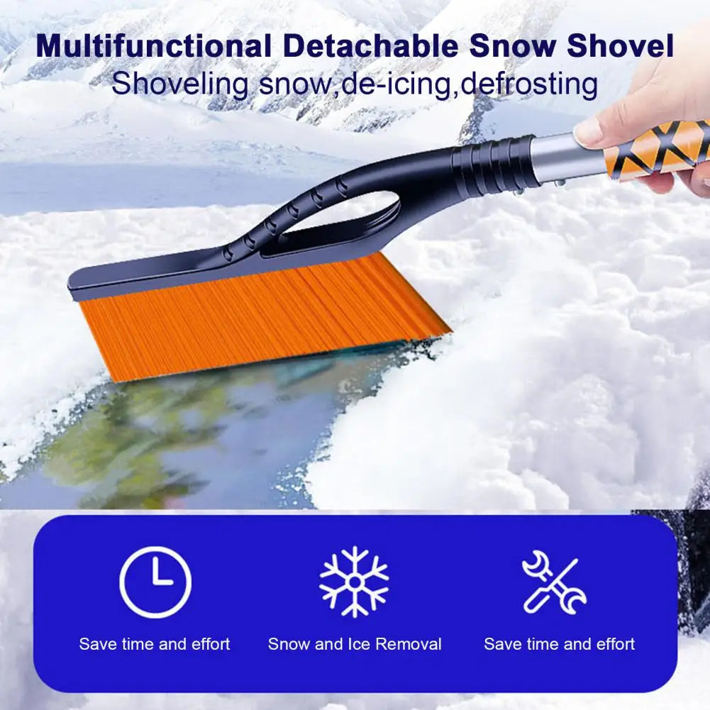 Car Snow Brush Ice Scraper Detachable Long Handle Sponge Grip Nylon