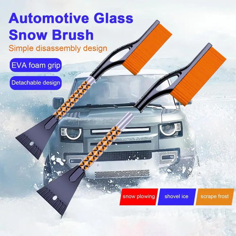 Car Snow Brush Ice Scraper Detachable Long Handle Sponge Grip Nylon