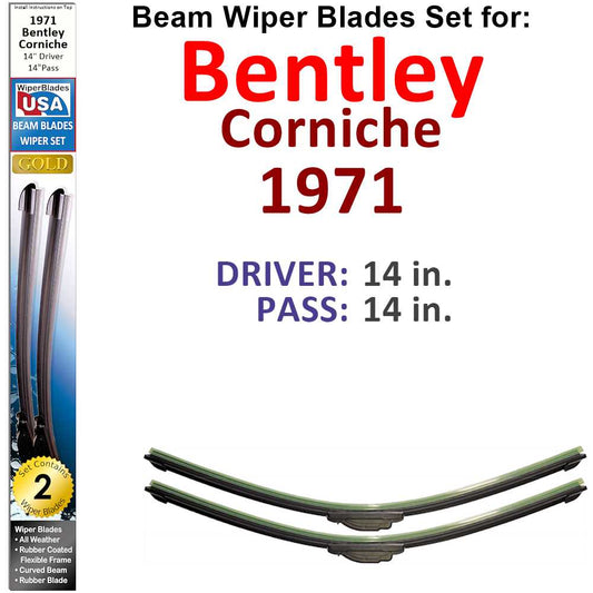 Beam Wiper Blades for 1971 Bentley Corniche (Set of 2)