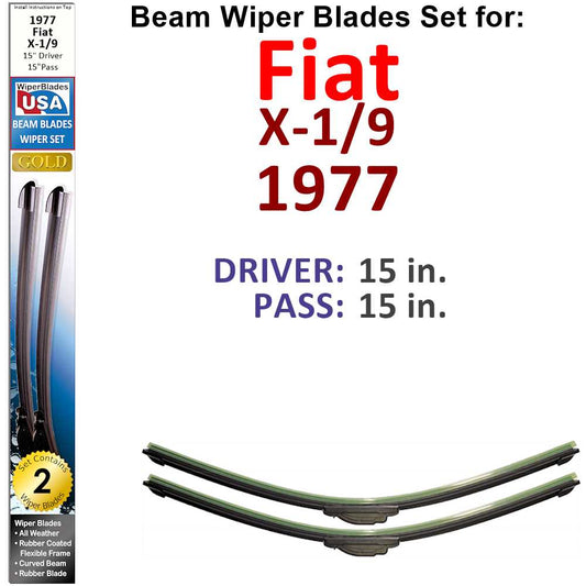 Beam Wiper Blades for 1977 Fiat X-1/9 (Set of 2)