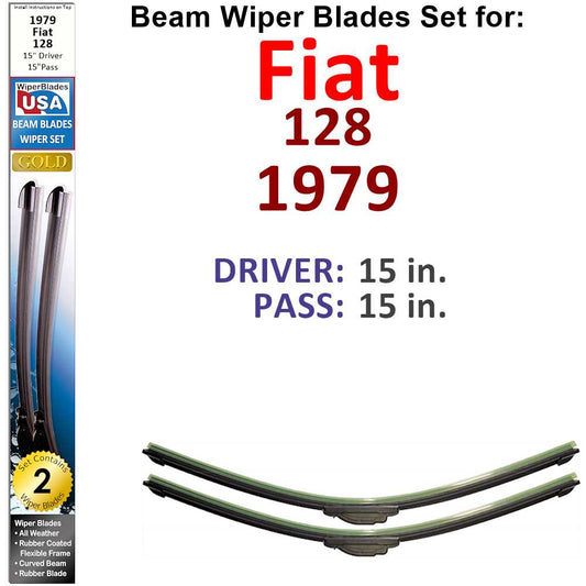 Beam Wiper Blades for 1979 Fiat 128 (Set of 2)