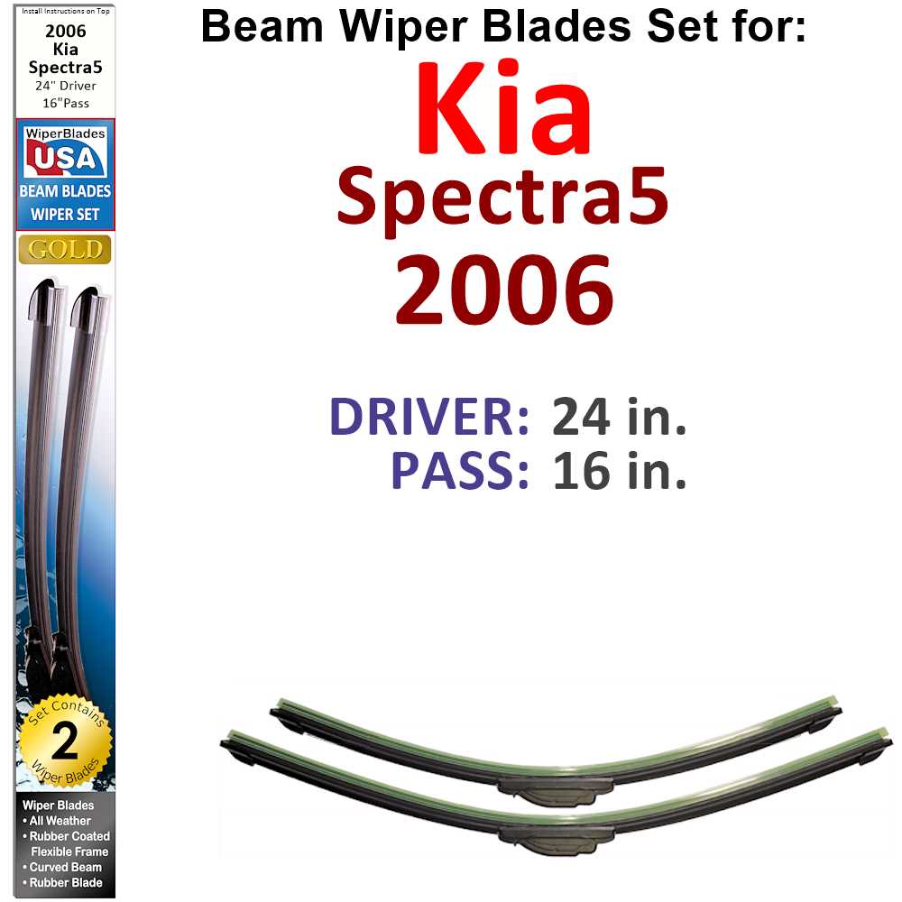 Beam Wiper Blades for 2006 Kia Spectra5 (Set of 2)