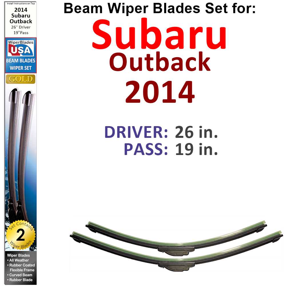 Beam Wiper Blades for 2014 Subaru Outback (Set of 2)