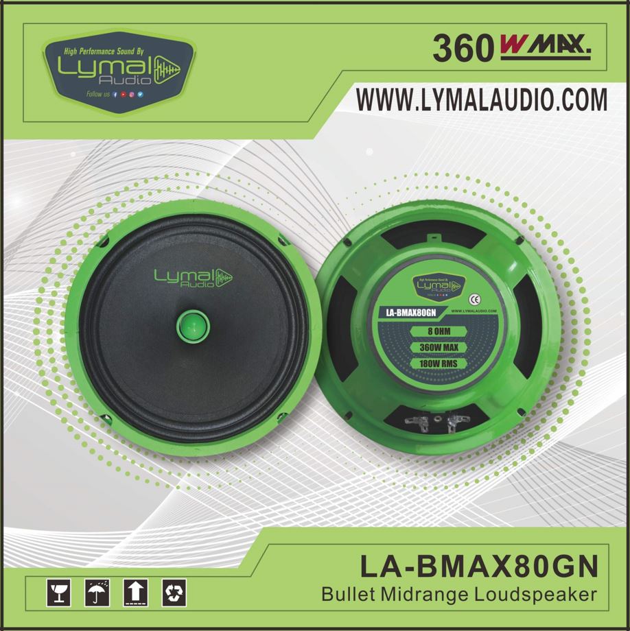 LA-BMAX80GN 8" Midrange Speaker with Bullet 360 Watts Max