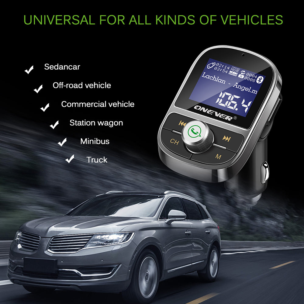 ONEVER Bluetooth FM Transmitter Car MP3 Player