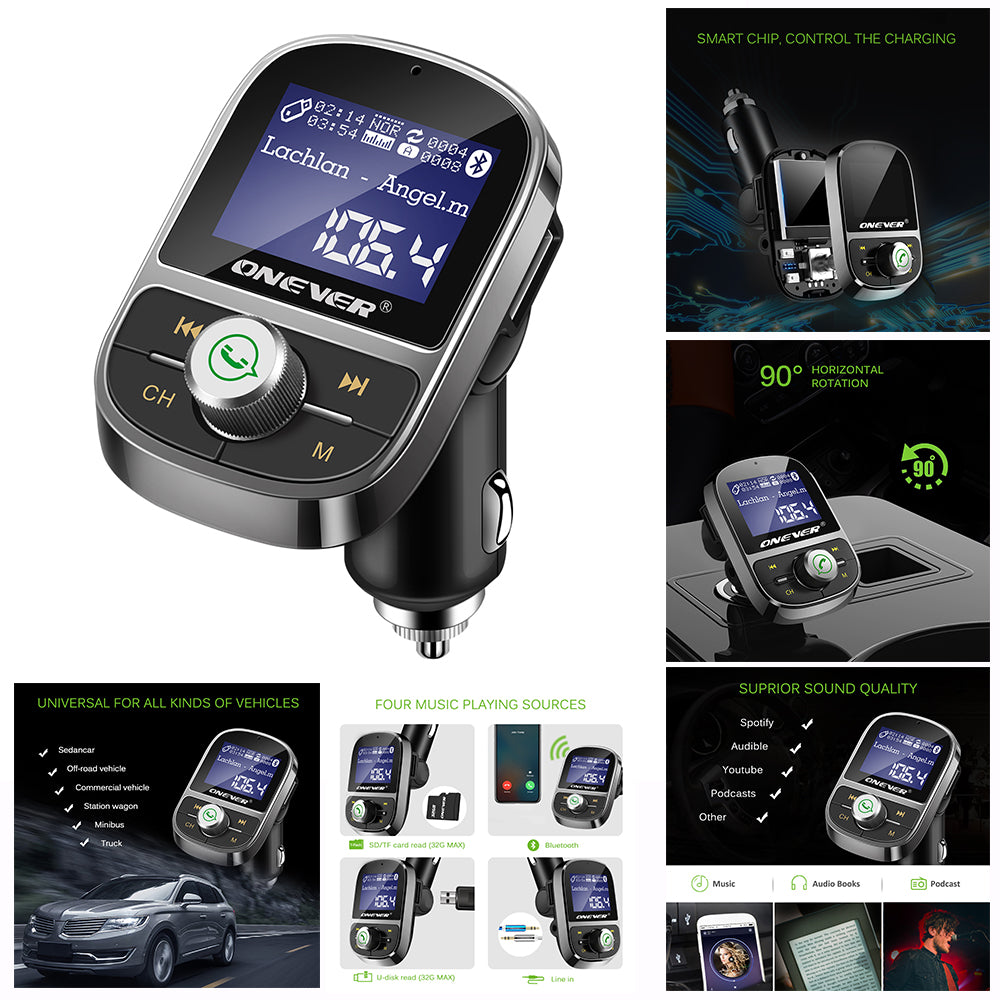 ONEVER Bluetooth FM Transmitter Car MP3 Player